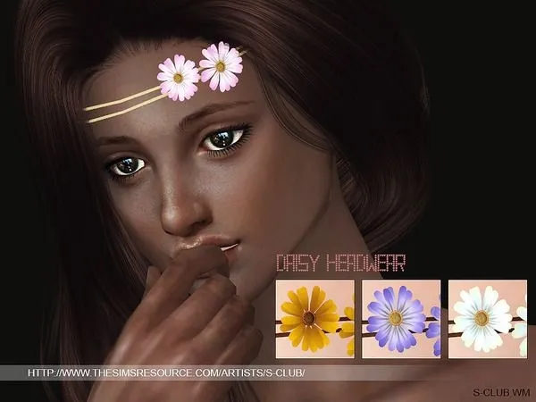 S Club WM Daisy Headwear - The Sims 4 Custom Content