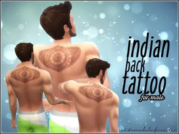 Mix Indian back tatoo - The Sims 4 Custom Content