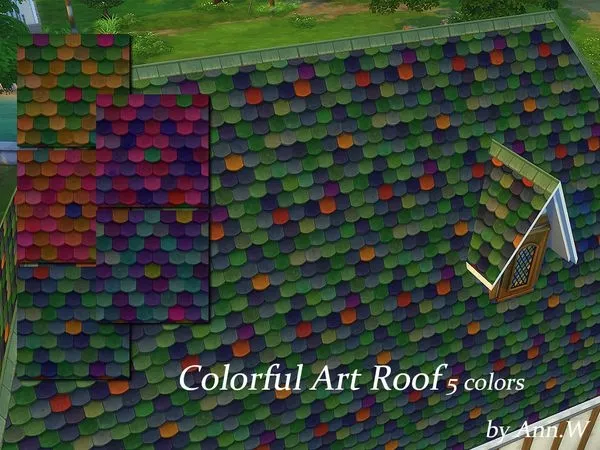 Colorful Art Roof - The Sims 4 Custom Content