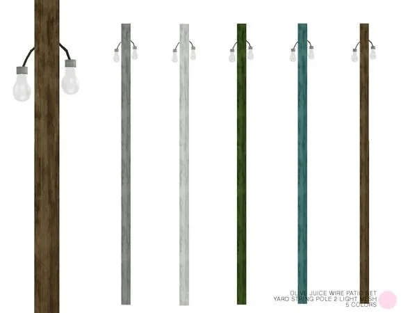 Yard String Pole 2 Light Mesh by thesimsresource - The Sims 4 Custom Content