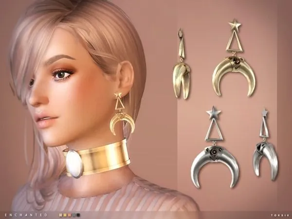Alpha toksik Enchanted Earrings - The Sims 4 Custom Content