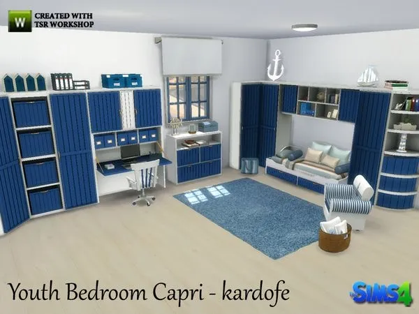 Kardofe Youth Bedroom Capri - The Sims 4 Custom Content