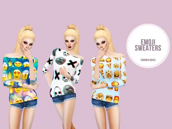 Emoji Sweaters v1 - The Sims 4 Custom Content