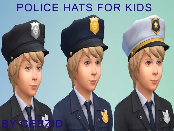 Police Hats For Kids - The Sims 4 Custom Content