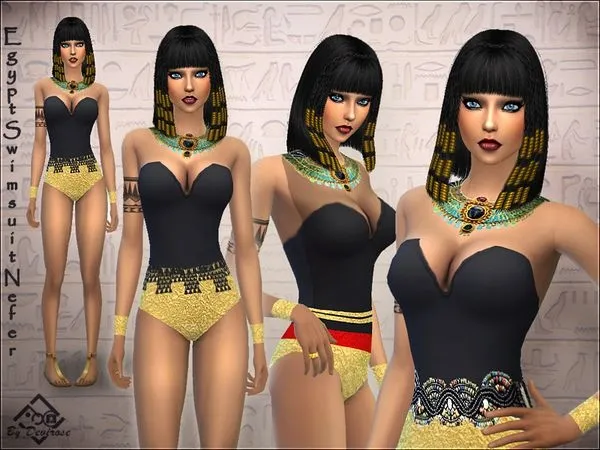 Egyptian Swimsuit Nefer - The Sims 4 Custom Content