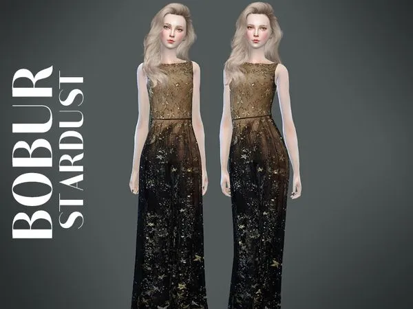 Bobur stardust dress - The Sims 4 Custom Content