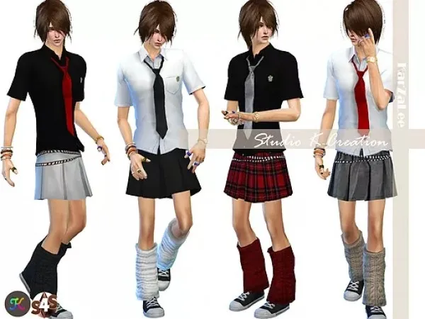Men School uniform - The Sims 4 Custom Content