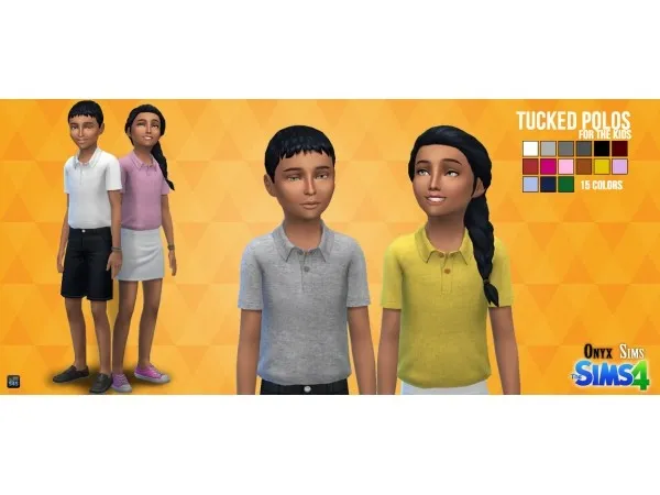 Unisex Tucked Polos for Kids - The Sims 4 Custom Content