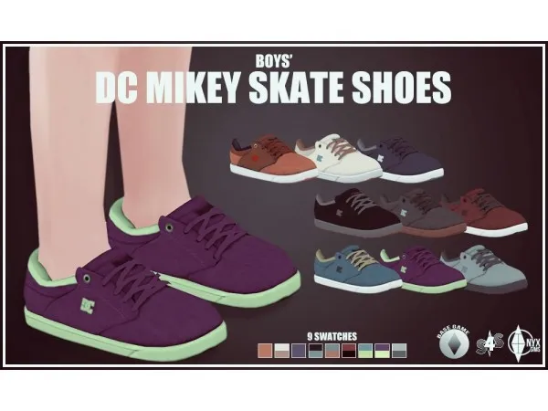 Boys' DC Mikey Skate Shoes - The Sims 4 Custom Content