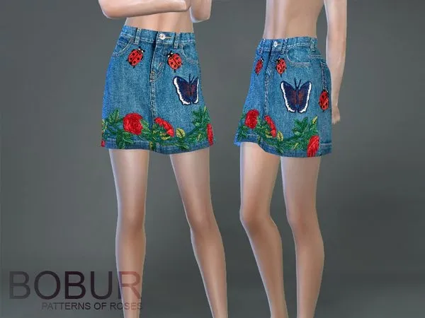 Bobur patterns of roses skirt - The Sims 4 Custom Content