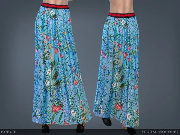 Bobur floral bouquet skirt - The Sims 4 Custom Content