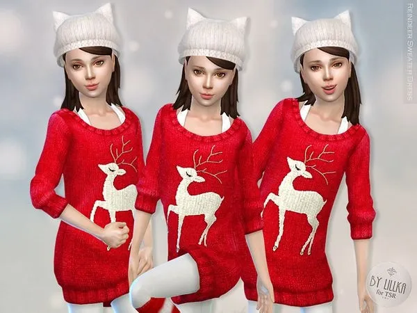Reindeer Sweater Dress - The Sims 4 Custom Content