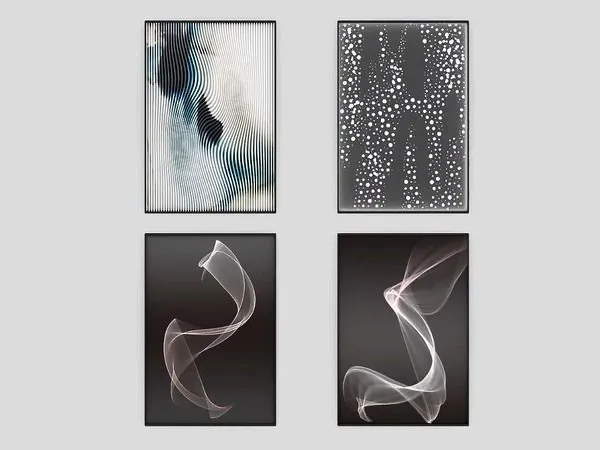 Black White Living Wall Art - The Sims 4 Custom Content