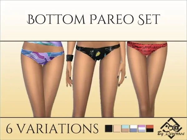 Bottom Swimwear of Tankini Pareo Set - The Sims 4 Custom Content