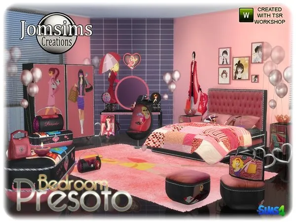 Presoto bedroom girly - The Sims 4 Custom Content