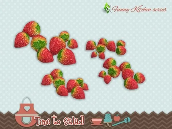 Funny kitchen Time to salad strawberry by thesimsresource - The Sims 4 Custom Content