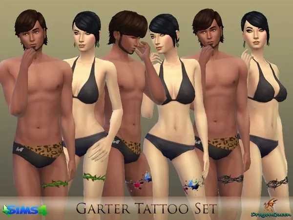 Mix Garter Tattoo Set - The Sims 4 Custom Content