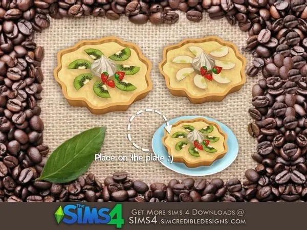 Cafeteria goodies fruits tart by thesimsresource - The Sims 4 Custom Content