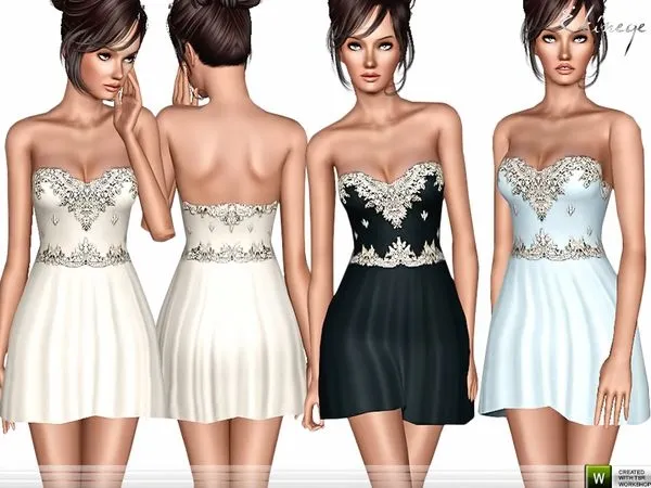 Strapless Mini Dress - The Sims 3 Custom Content