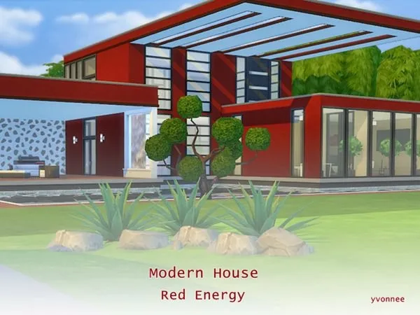 Maxis Match Modern House Red Energy NO - The Sims 4 Custom Content
