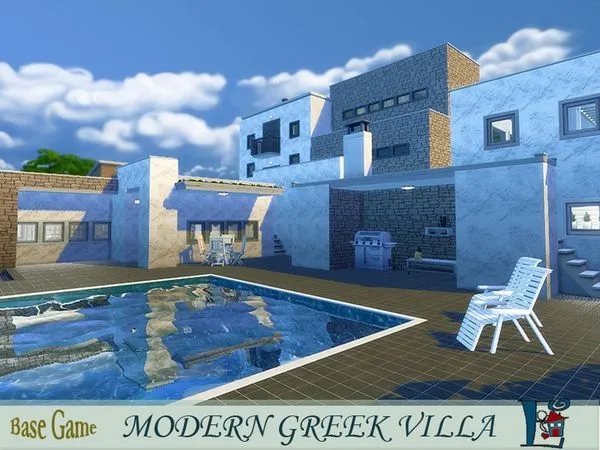 Maxis Match Modern Greek Villa - The Sims 4 Custom Content