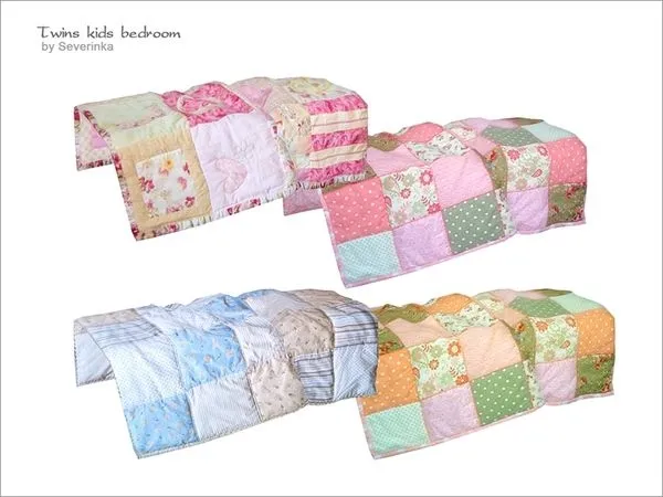 [Twins kidsroom] single bed blanket - The Sims 4 Custom Content