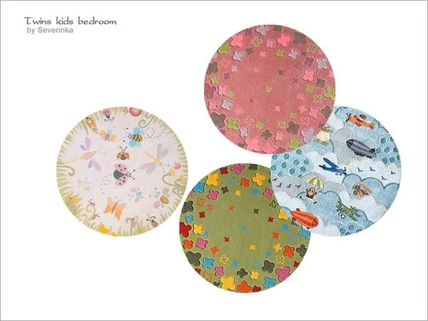 [Twins kidsroom] rug - The Sims 4 Custom Content