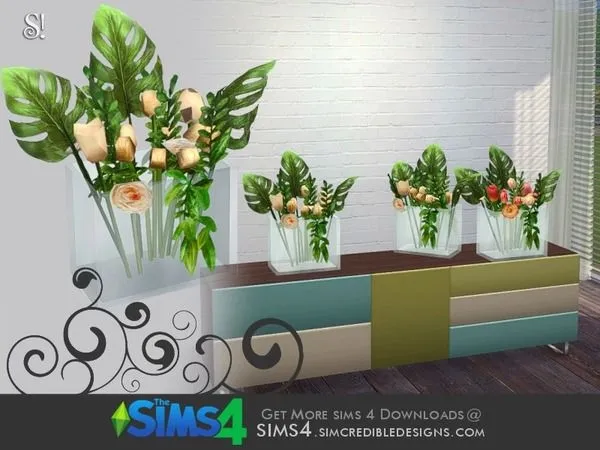 Screaming retro flowers by thesimsresource - The Sims 4 Custom Content