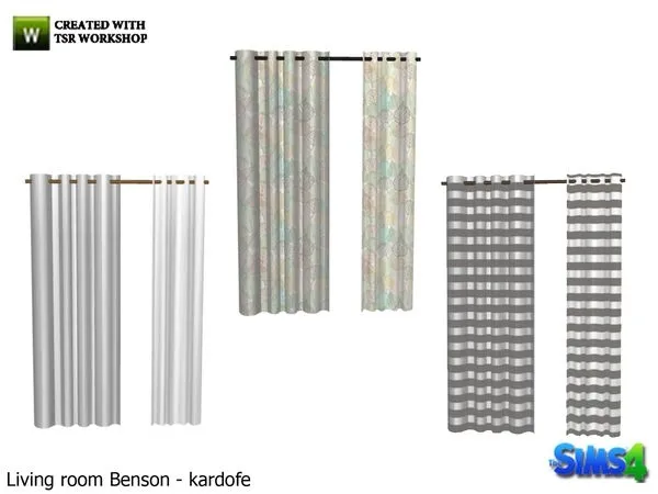 kardofe_Living room Benson_Curtains by thesimsresource - The Sims 4 Custom Content