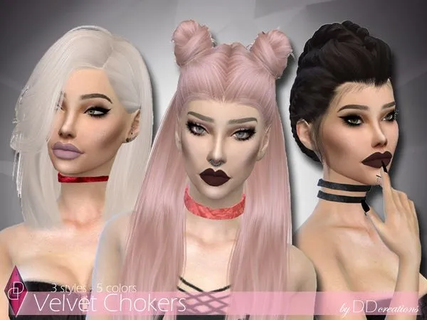 DD Velvet Chokers - The Sims 4 Custom Content