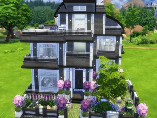 Maxis Match Lilac Modern House - The Sims 4 Custom Content
