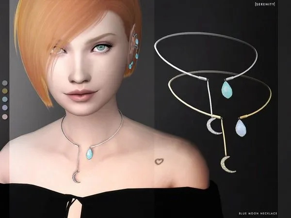 Blue Moon Necklace - The Sims 4 Custom Content