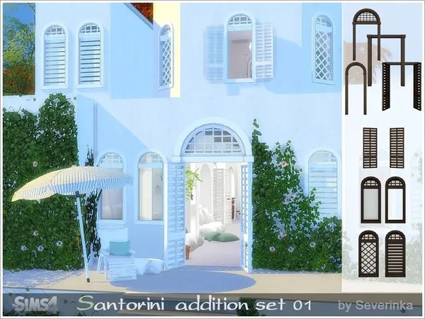 Santorini addition set 01 by thesimsresource - The Sims 4 Custom Content