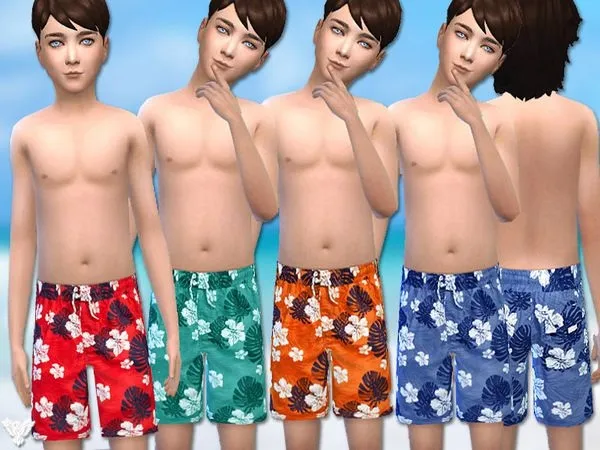 PZC Boys Swim Shorts - The Sims 4 Custom Content