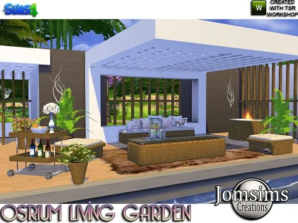 Osrium living garden - The Sims 4 Custom Content