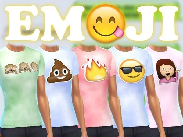 Emoji T Shirts - The Sims 4 Custom Content