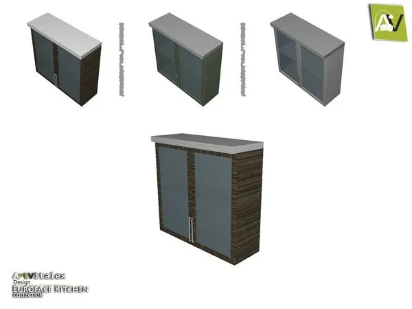 Euroface Glass Cabinet - The Sims 4 Custom Content