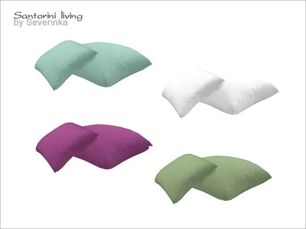 Santorini two pillows on floor by thesimsresource - The Sims 4 Custom Content