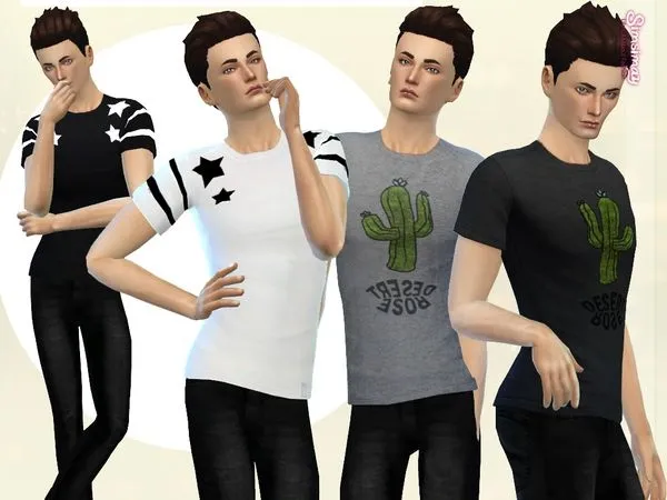 Male Old School Hit T shirts - The Sims 4 Custom Content
