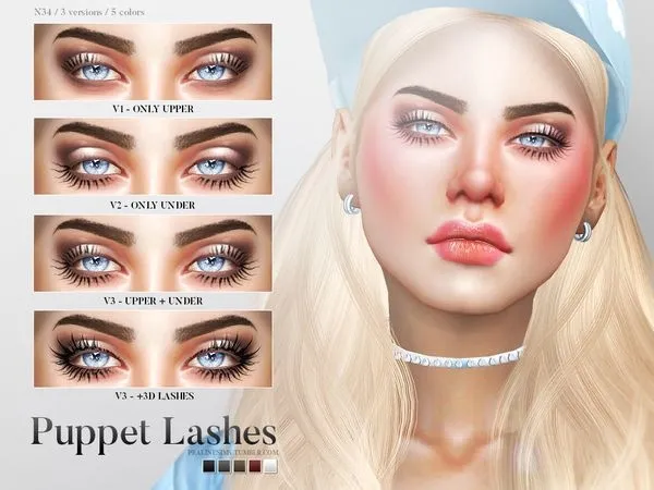 Puppet Lashes N34 - The Sims 4 Custom Content