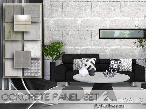 Concrete Panel Set 2 by thesimsresource - The Sims 4 Custom Content