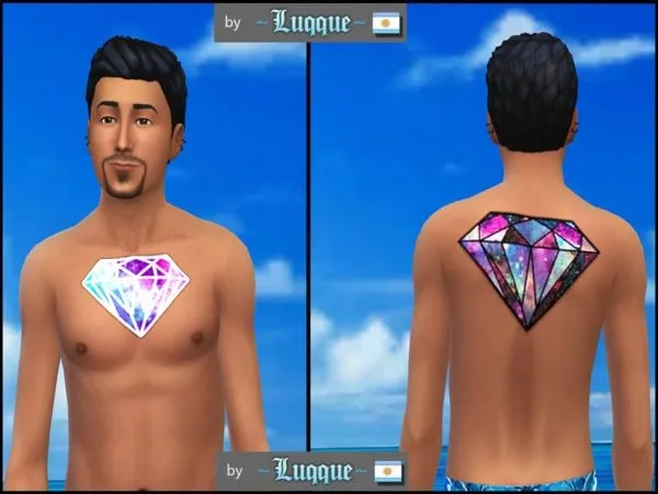 Mix Galaxy Diamond Male Tattoo - The Sims 4 Custom Content