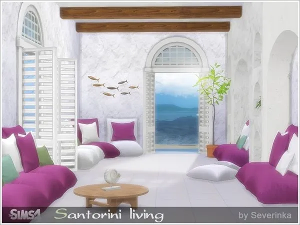Santorini living by thesimsresource - The Sims 4 Custom Content