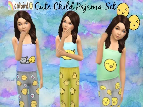 Cute Child Pajamas SET Spa Day - The Sims 4 Custom Content