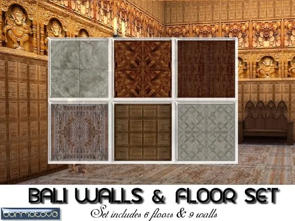 Bali Walls Floors Set - The Sims 4 Custom Content