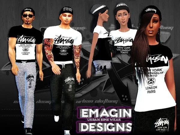 Men Ladies Stussy Snapbacks - The Sims 4 Custom Content