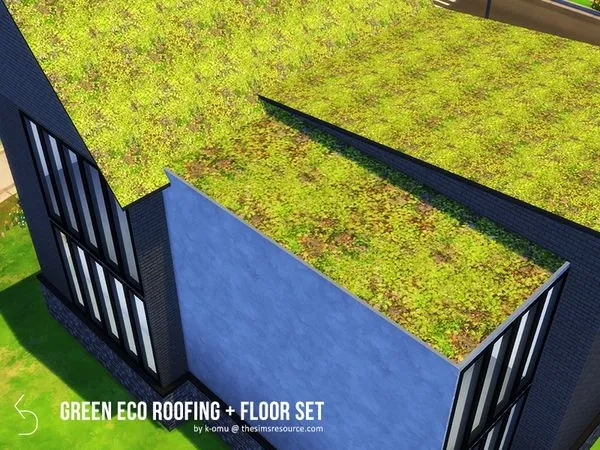Green Eco Roofing Floor Set - The Sims 4 Custom Content