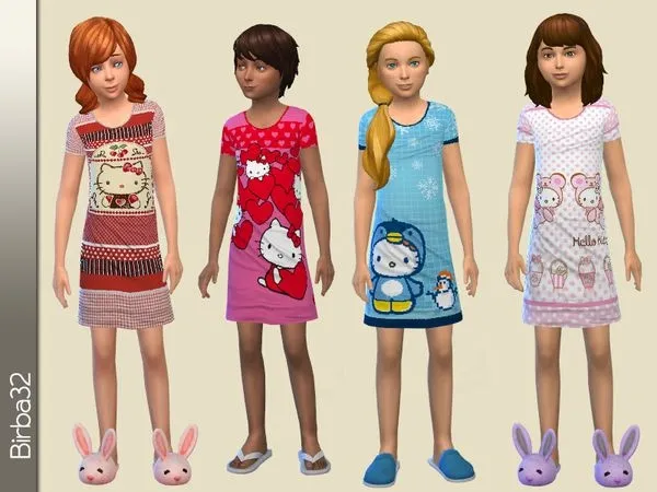 Hello Kitty Nightgown - The Sims 4 Custom Content