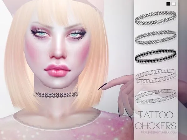 Mix Tattoo Chokers - The Sims 4 Custom Content