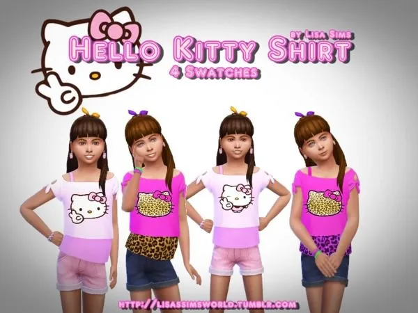 Hello Kitty Shirt - The Sims 4 Custom Content